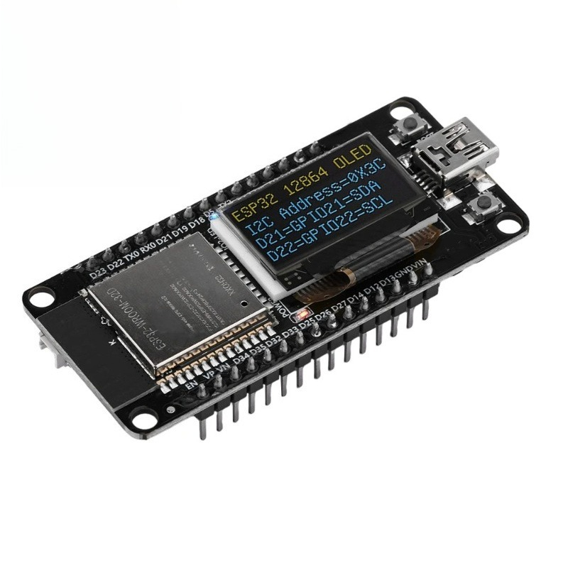 Oled Display Module - ESP32 ESP-WROOM-32D WLAN-Entwicklungsboard-Modul Ch340C Gelb-Blaues Display