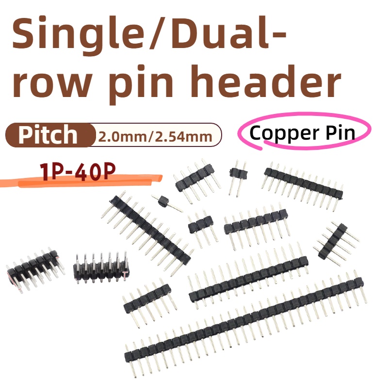 Male Female Header Pin - 10PCS, 2,54mm Pitch Einzigen/Zweireihigen pin header