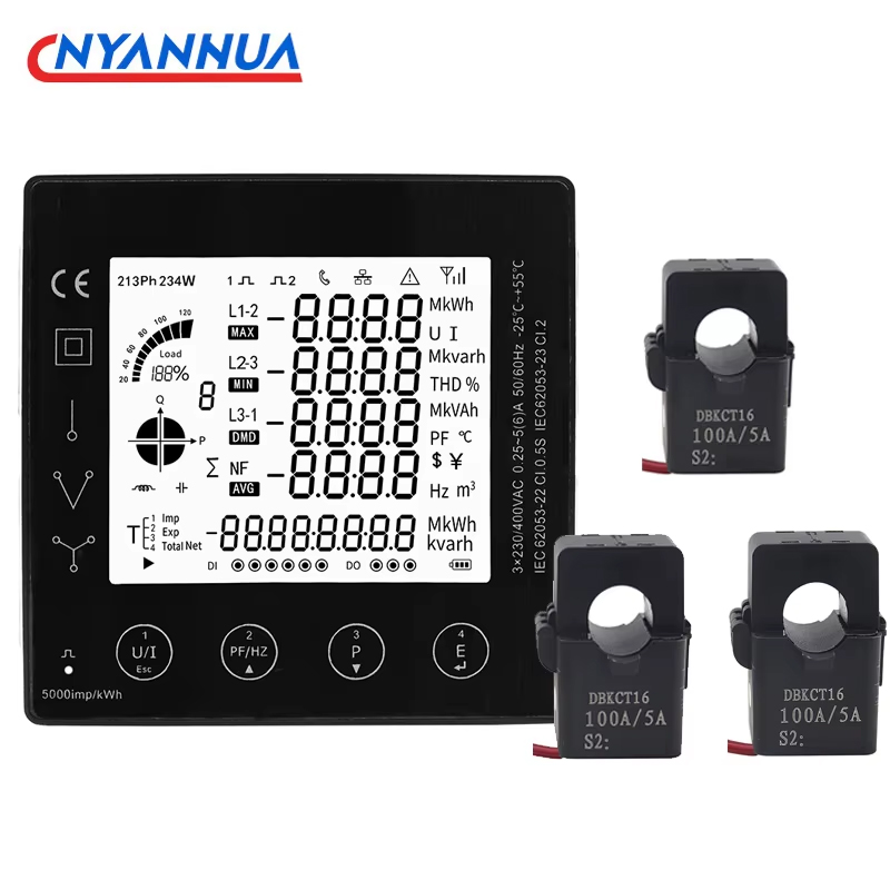 Diy Electronics Store - 3-Phasen-Energieverbrauchsmessgerät, intelligenter kWh-Stromzähler mit CT 50/100/150/200