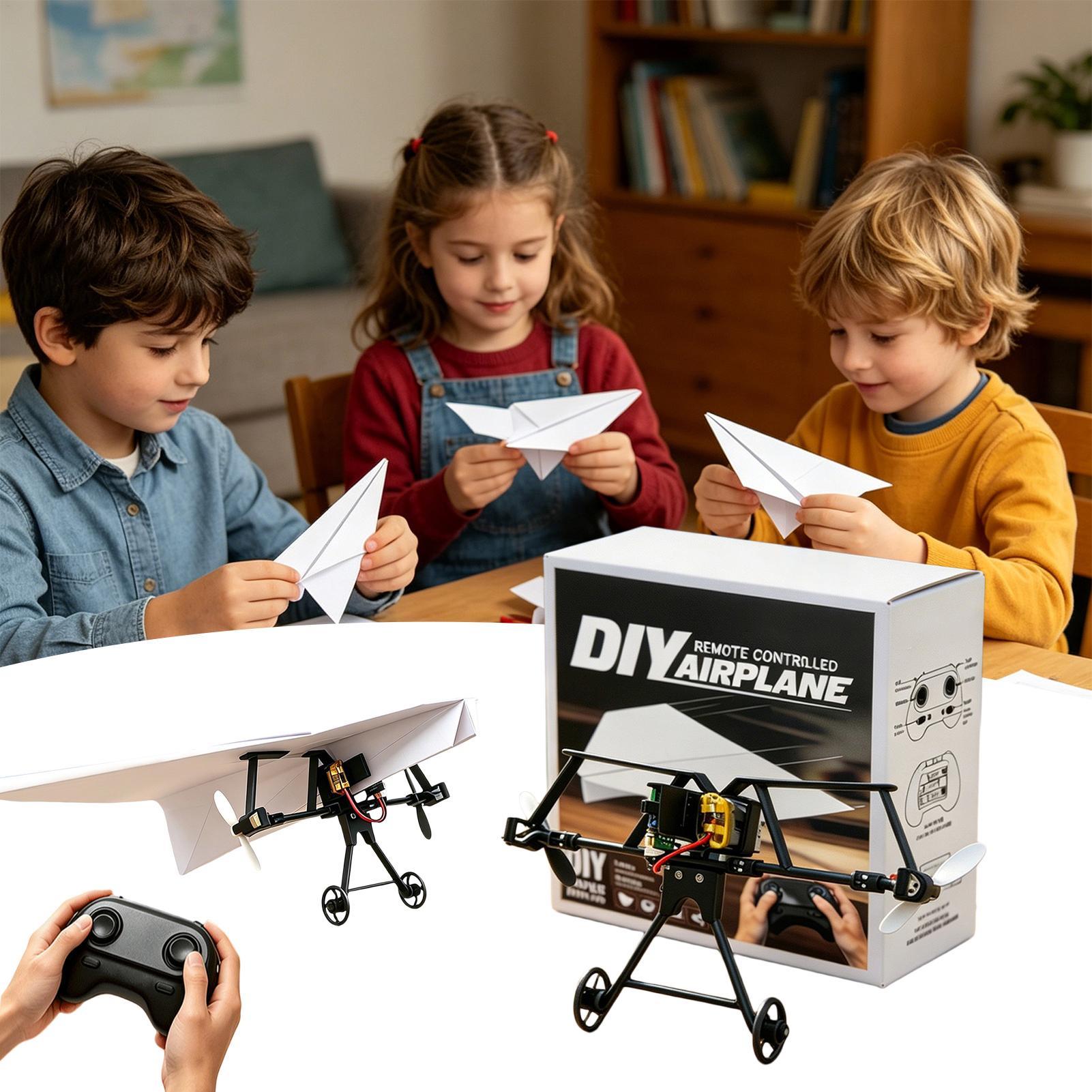 Diy Electronics Kits - DIY RC Papierflugzeug-Bausatz Flugzeugspielzeug mit Gyro-Stabilisator