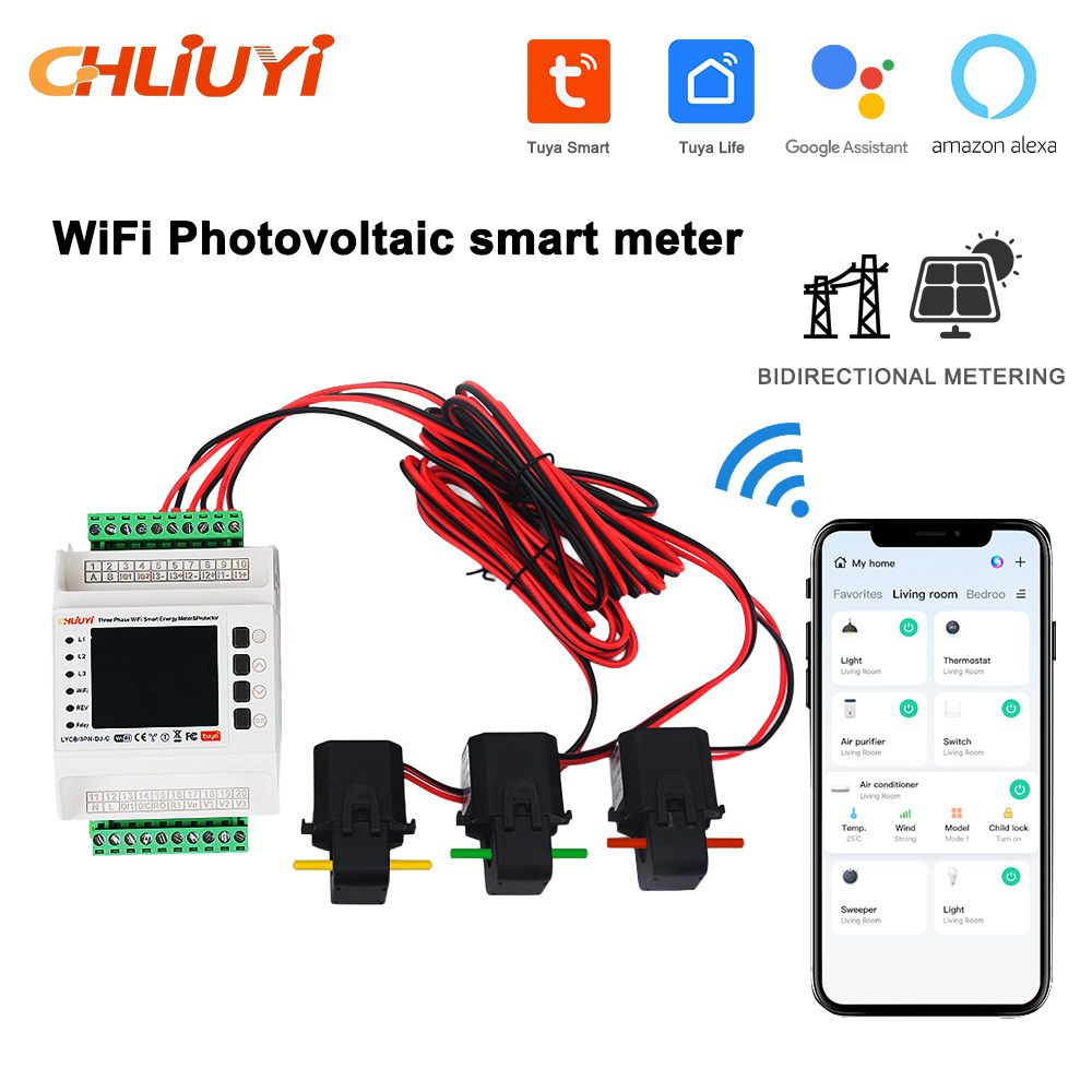 Diy Electronics Store - Tuya WiFi Smart-Transformator Dreiphasen-Zähler mit Überstrom-,