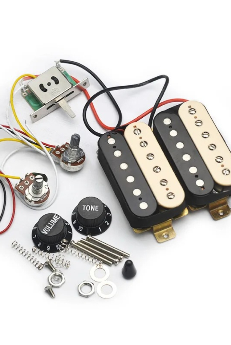 Diy Guitar Electronics Kit - HH E-Gitarren-Vorverdrahtetes Elektronik-Kit, komplettes Tonabnehmer-Set und