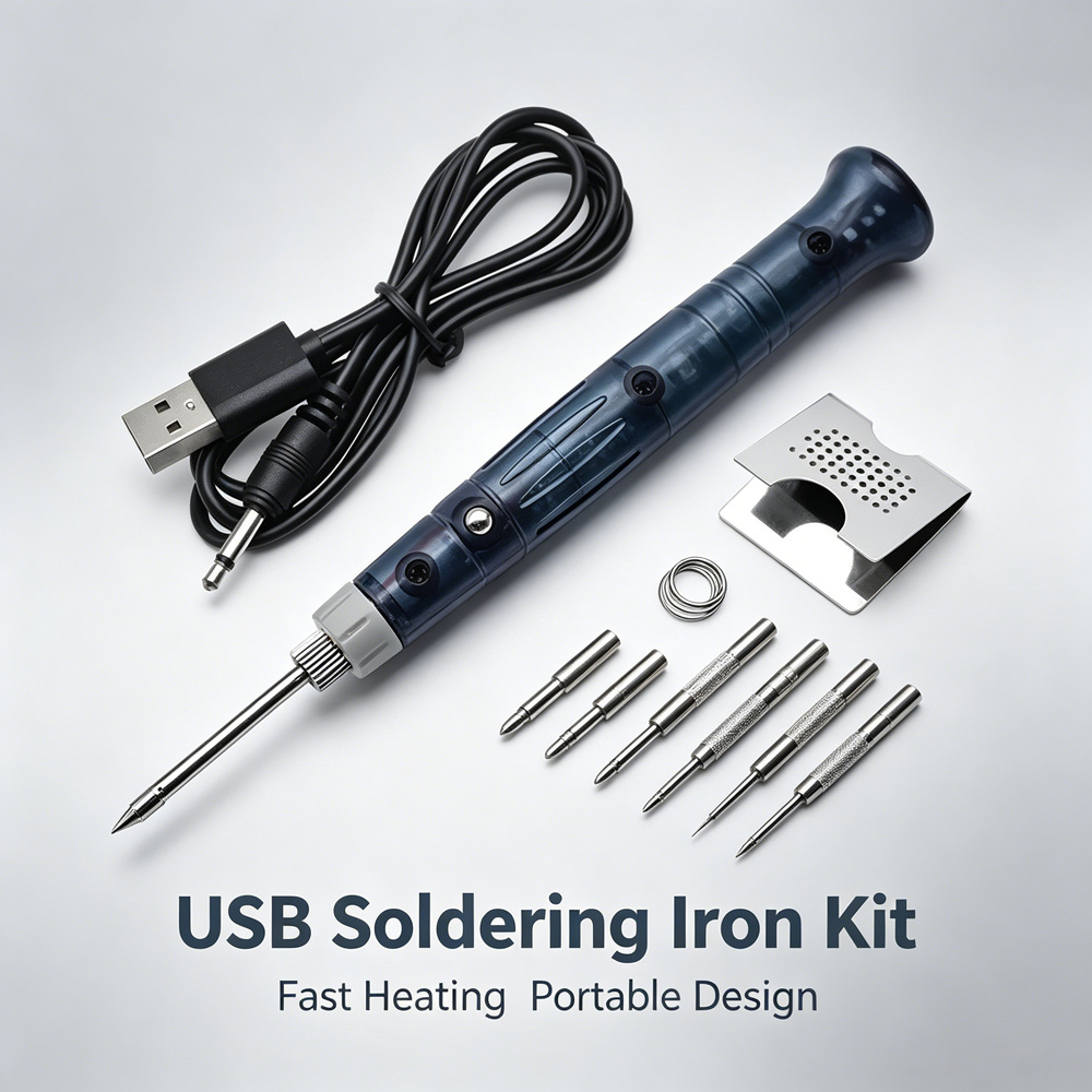Hobby Diy Electronics Kit - Mini USB-Lötkolben-Set, tragbar, 5V 8W, temperaturregelbar,