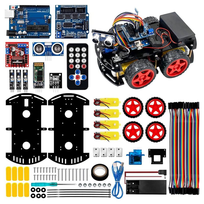 Arduino Uno Starter Kit - WOWFU-4WD Smart Roboter-Auto-Bausatz für Arduino UNO