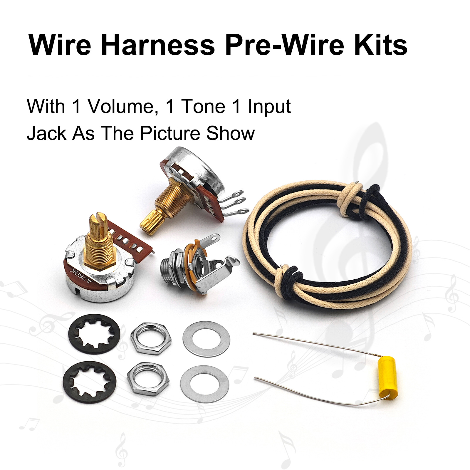 Diy Guitar Electronics Kit - Bass DIY Verkabelungsset 1 Lautstärke-/Tonregler Ausgangsbuchse