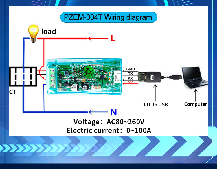 PZEM 004T 4.0 Einphasen-Wattme – Diy Electronics Store Bewertung und Preis