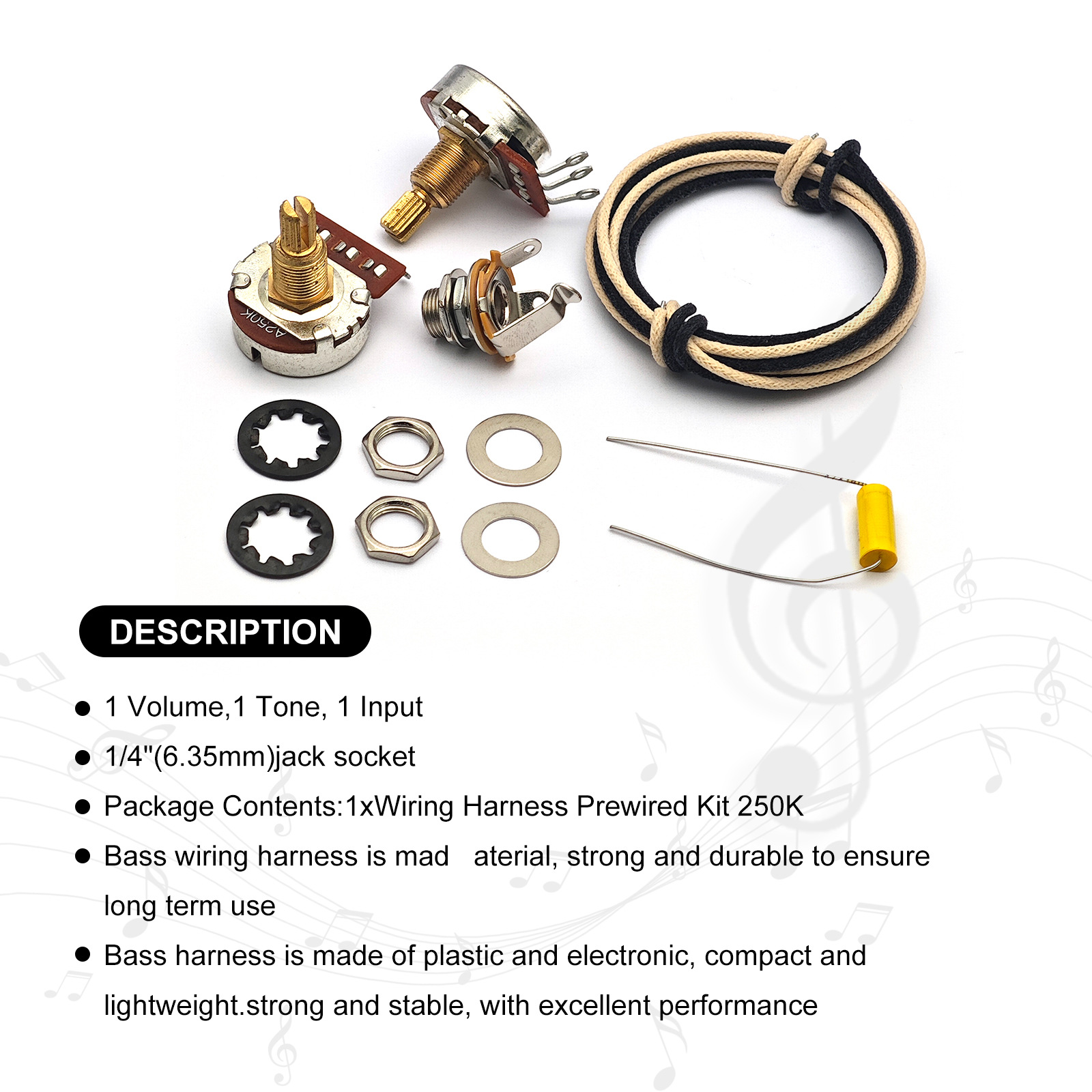 Bassgitarren-Kabelbaum 1 Lauts – Diy Guitar Electronics Kit Bewertung und Preis